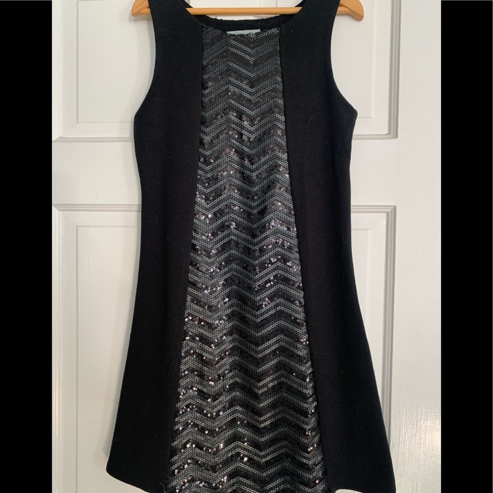 Girls Eliza B black sequin dress size medium.